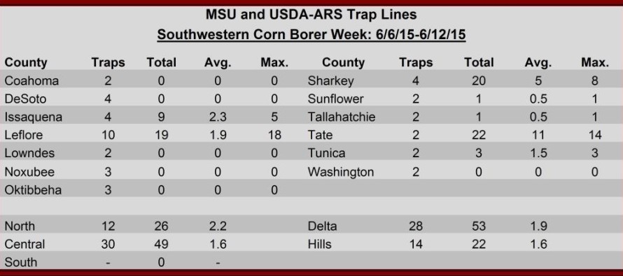 Pheromone Trap Counts, June 12, 2015