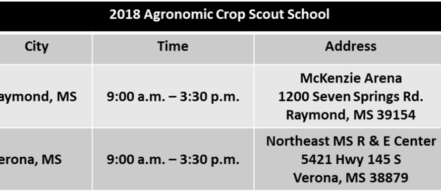 Reminder: 2018 Agronomic Scout School Dates